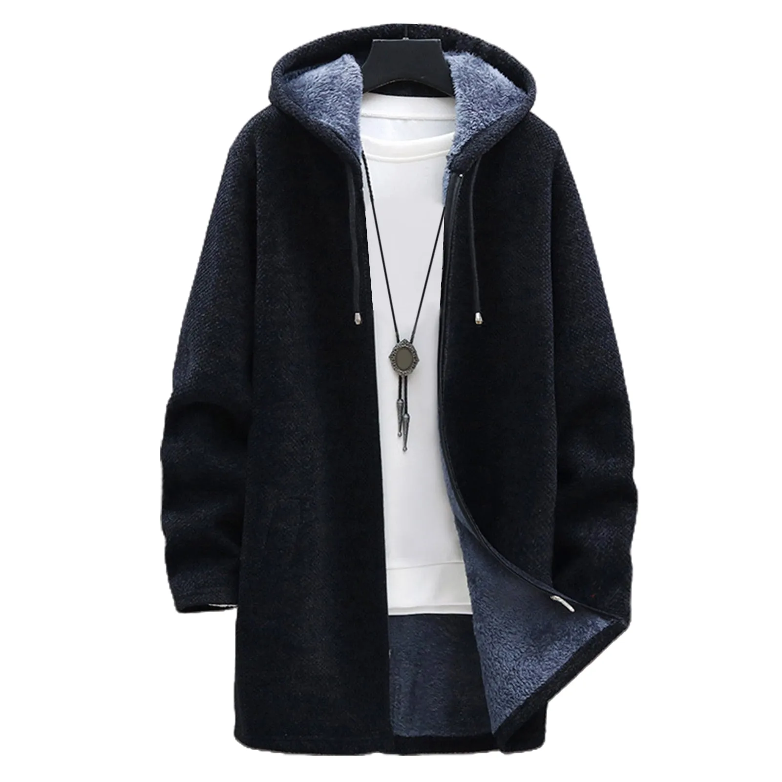 Funki Buys | Jackets | Men's Long Sleeve Plush Zip Up Hoodie