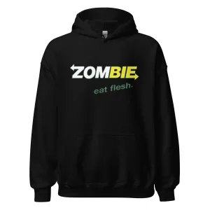 Funny Logo Hoodie Zombie Eat Flesh Midweight Belnded Cotton Unisex Pullover