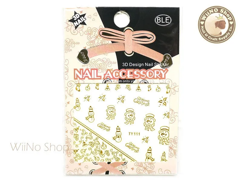 Gold Christmas Nail Sticker Nail Art - 1 pc (TY111G)