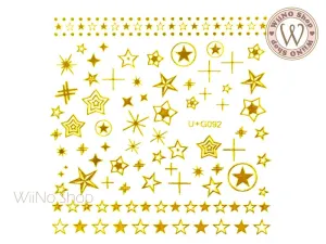 Gold Star Adhesive Nail Art Sticker - 1 pc (U G092)