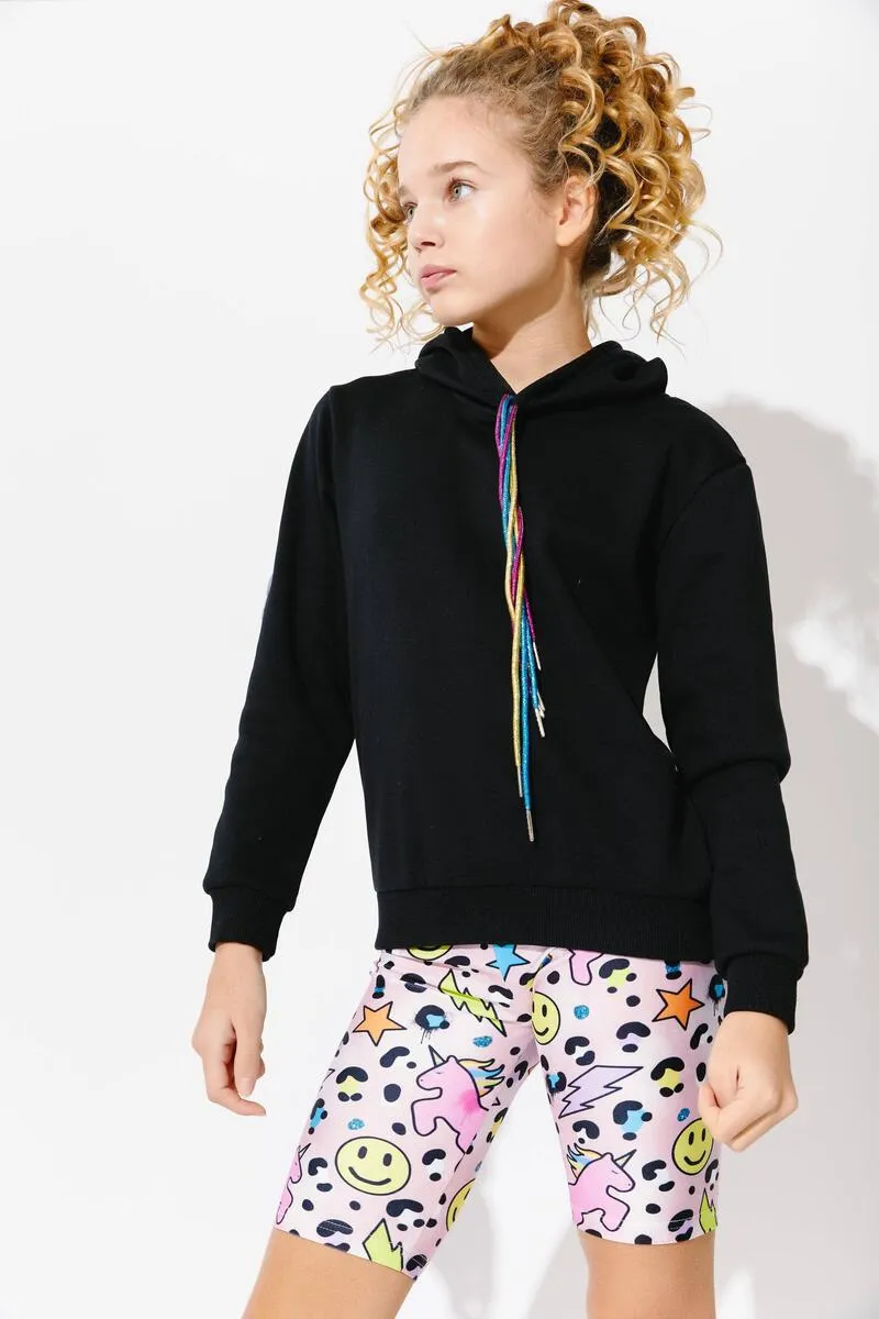 Good Vibes Rainbow Hoodie Black