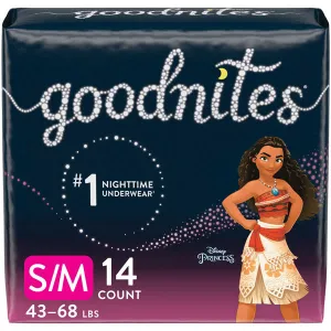 GoodNites Girls Nighttime Bedwetting Underwear, S/M, 14 Count