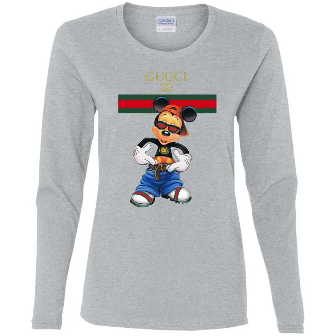 Gucci Logo Mickey Gift Trending T-shirt Women Long Sleeve Shirt