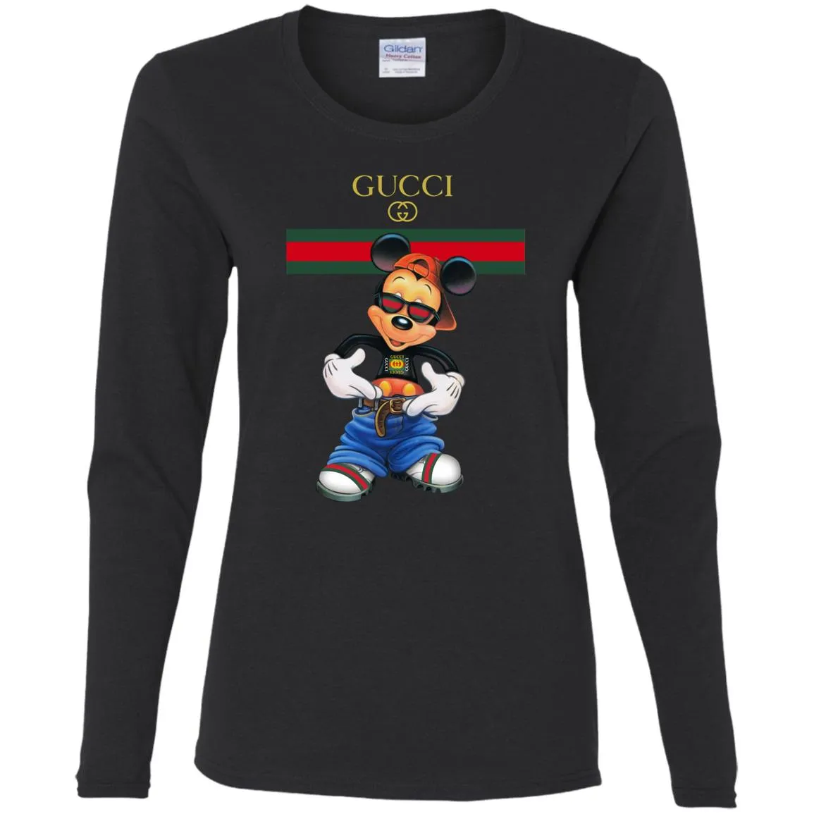 Gucci Logo Mickey Gift Trending T-shirt Women Long Sleeve Shirt