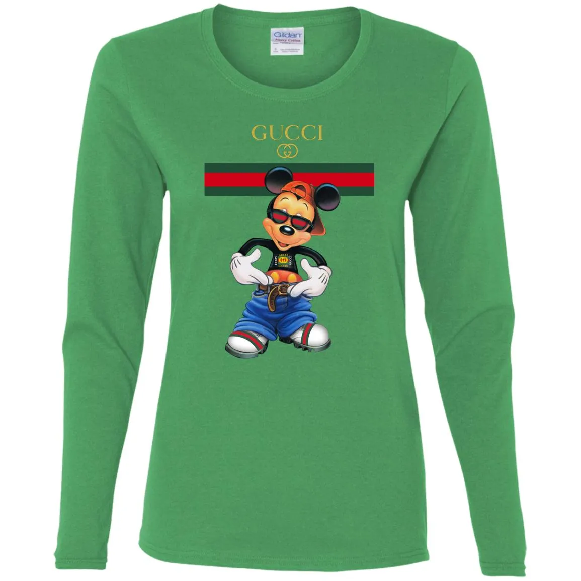 Gucci Logo Mickey Gift Trending T-shirt Women Long Sleeve Shirt