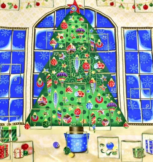 Handmade Quilted Christmas Tree Advent Calendar Reusable Count Down