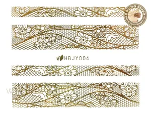 HBJY006 Gold Lace Nail Sticker Nail Art - 1 pc