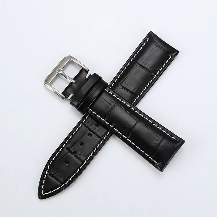 Head Layer Leather Bamboo Knot Pattern Watch Strap Accessories