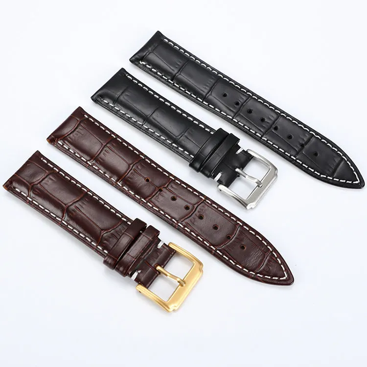 Head Layer Leather Bamboo Knot Pattern Watch Strap Accessories