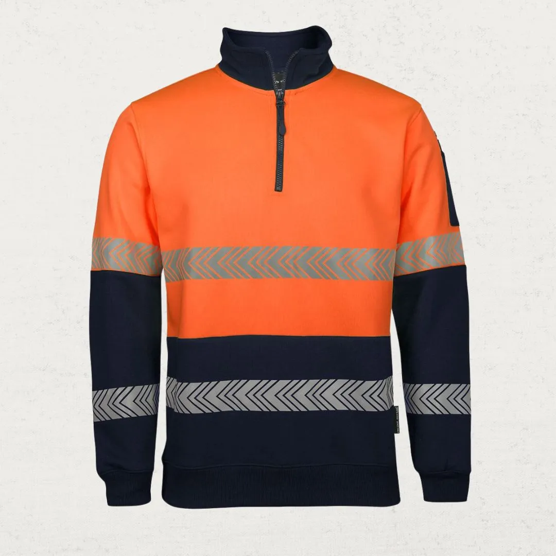 Hi Vis Half Zip Segmented Taped Fleecy Jumper