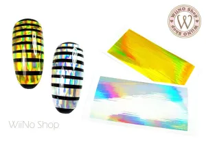 Holographic Line Adhesive Nail Art Sticker - 1 pc