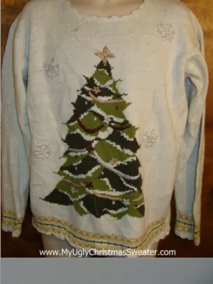 Huge Green Tree Tacky Bad Christmas Sweater