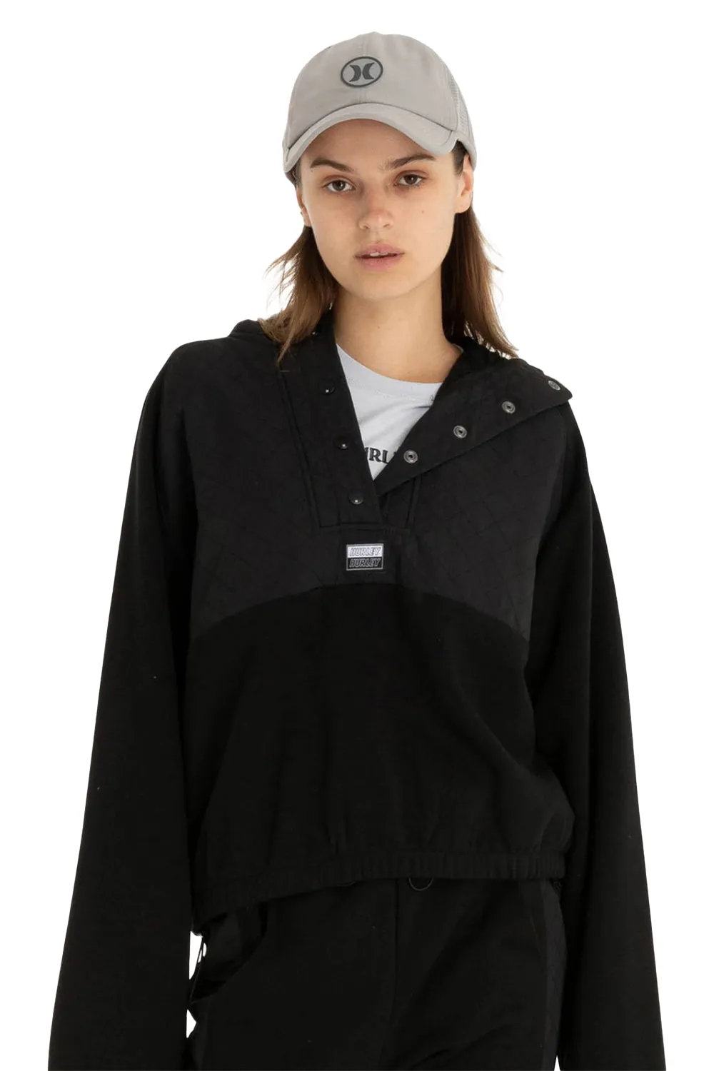 Hurley Womens Fleece 1/4 Button Up Zip