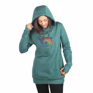 I Ride Sideways Yeah Yeah Shred Fit Hoodie Womens Teal