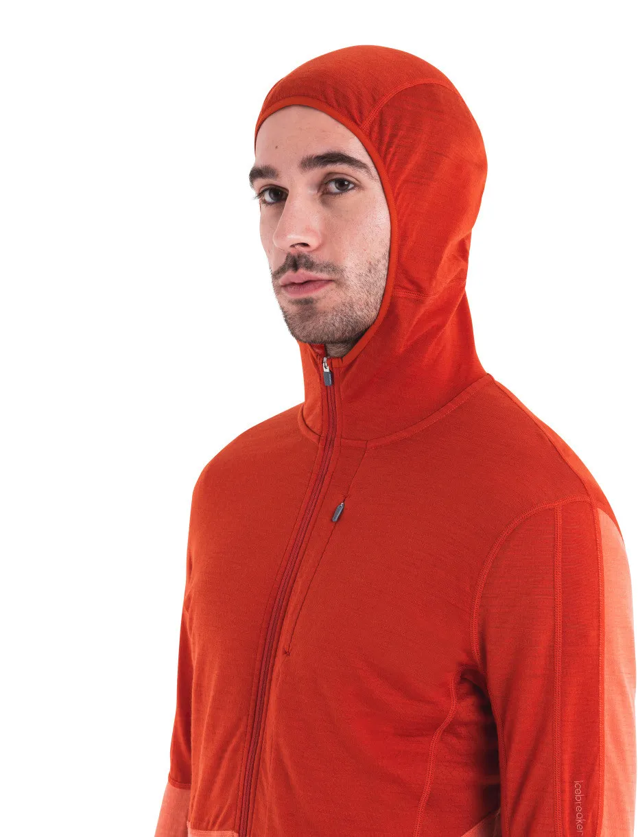 Icebreaker Men&#x27;s Merino 200 Realfleece™ Descender Long Sleeve Zip Hoodie Molten/Ember/Cb | Buy Icebreaker Men&#x27;s Merino 200 Realfleece™ Descender Long Sleeve Zip Hoodie Molten/Ember/Cb here | Outnorth