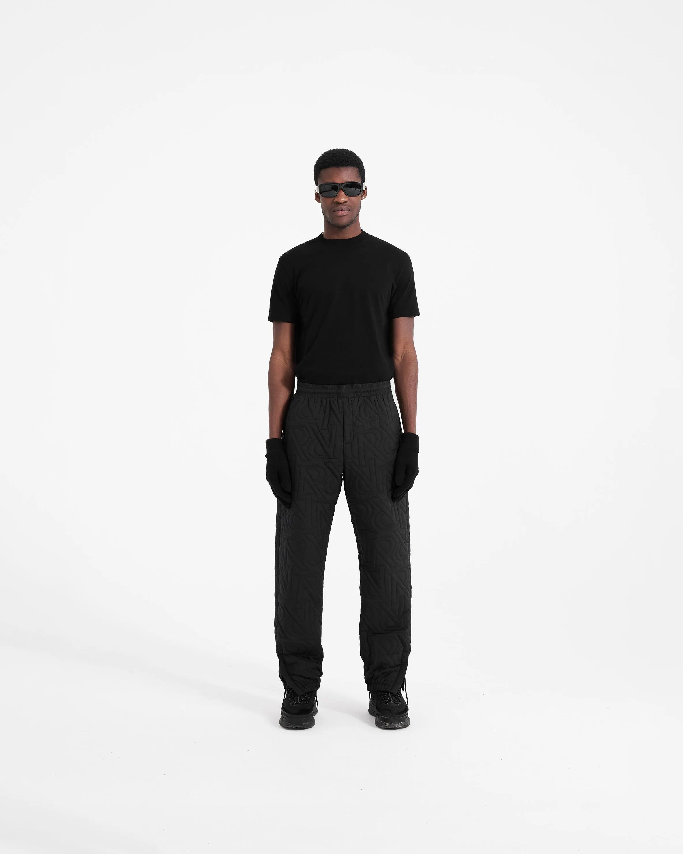 Initial Down Trackpant - Black