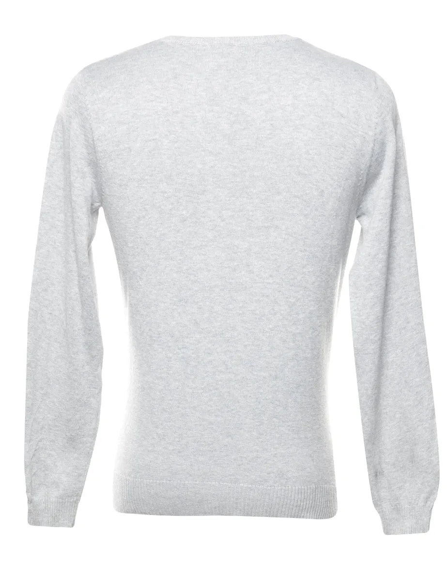 Izod Argyle Grey Jumper - M