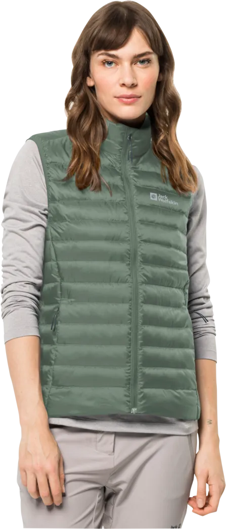 Jack Wolfskin Women&#x27;s Pack &amp; Go Down Vest Picnic Green | Buy Jack Wolfskin Women&#x27;s Pack &amp; Go Down Vest Picnic Green here | Outnorth