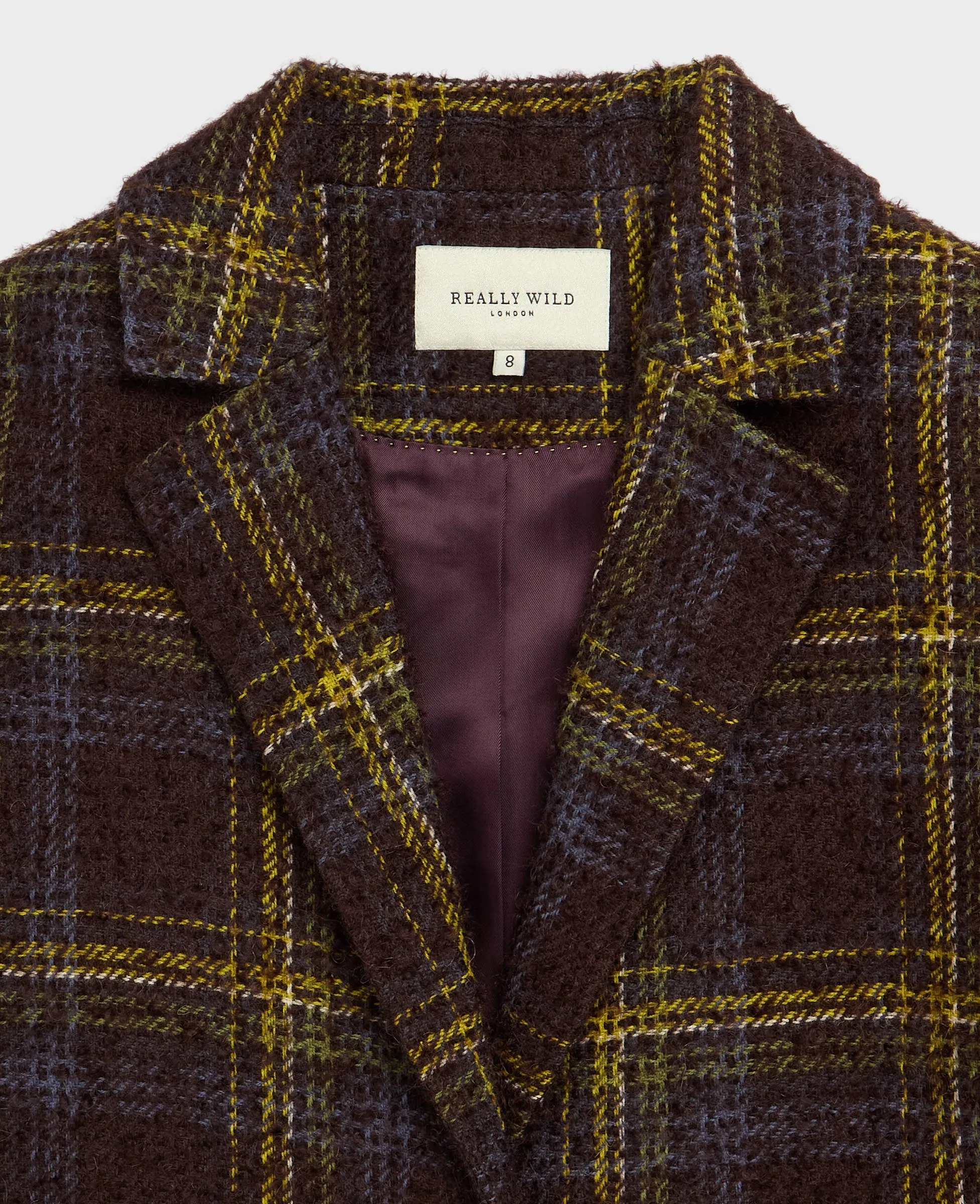 Jemima Check Wool and Mohair Blend Coat