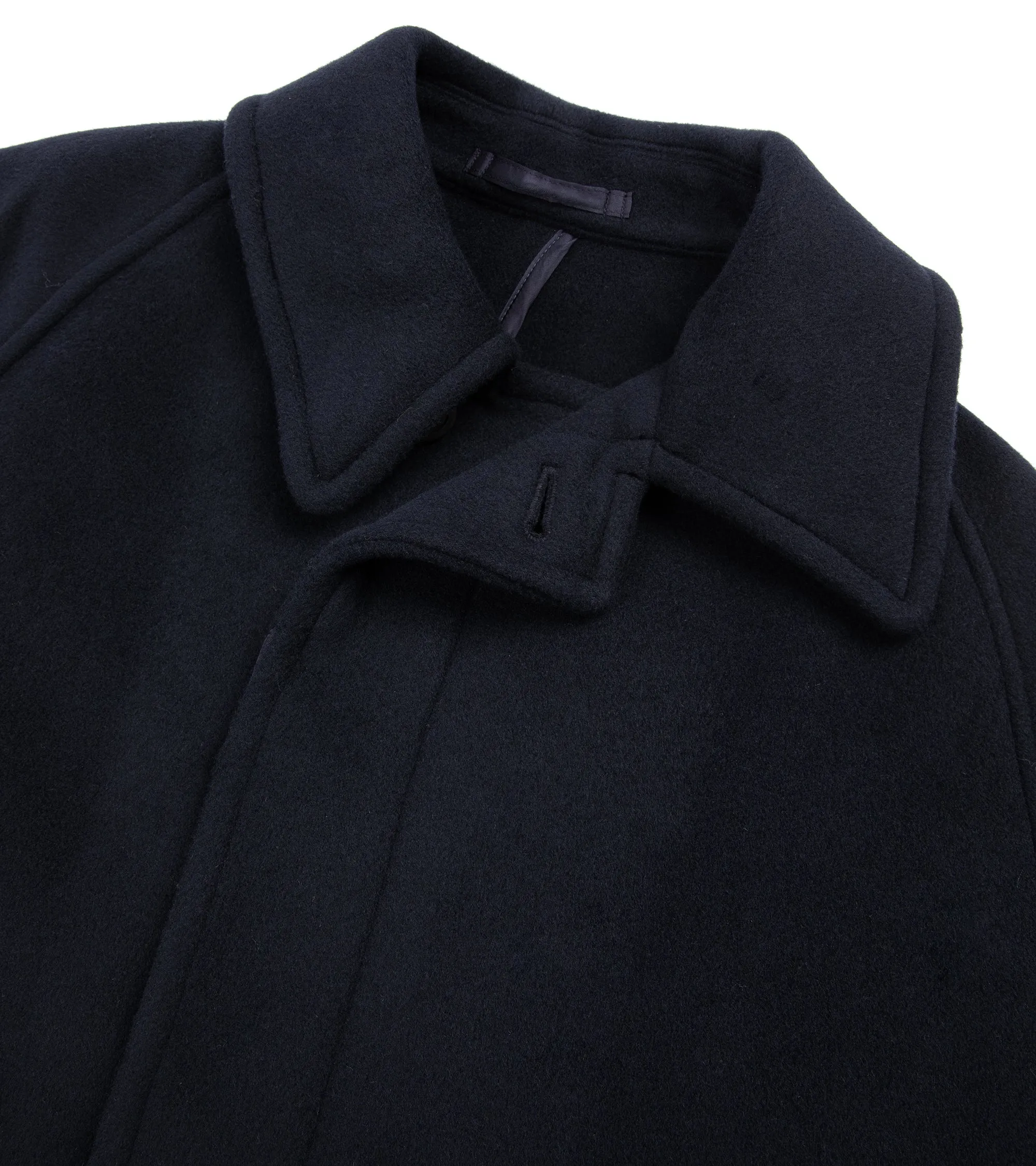 Kaptain Sunshine Melton Double Cloth Wool Traveller Coat: Navy