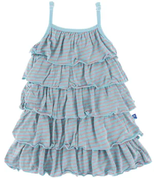 KicKee Pants Strawberry Stripe Tiered Ruffle Dress