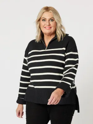 Knit Striped jumper - Black