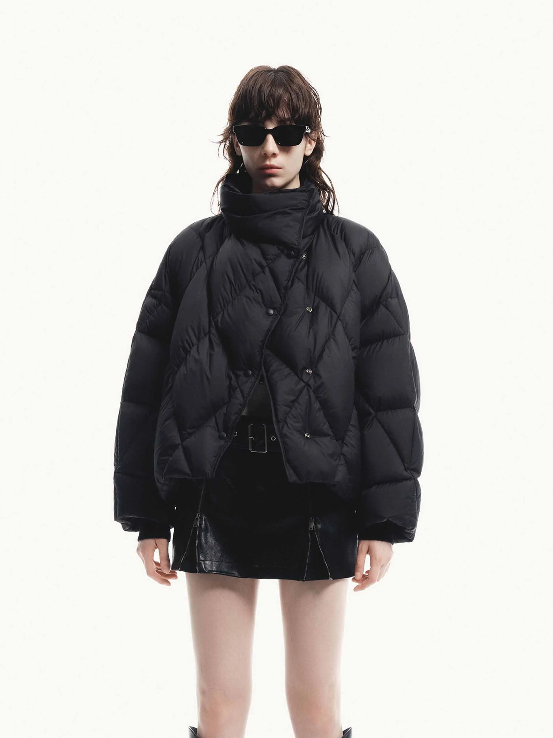 Lapel Quilted Down Jacket