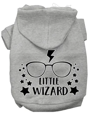 Little Wizard Screen Print Dog Hoodie Grey Xxl