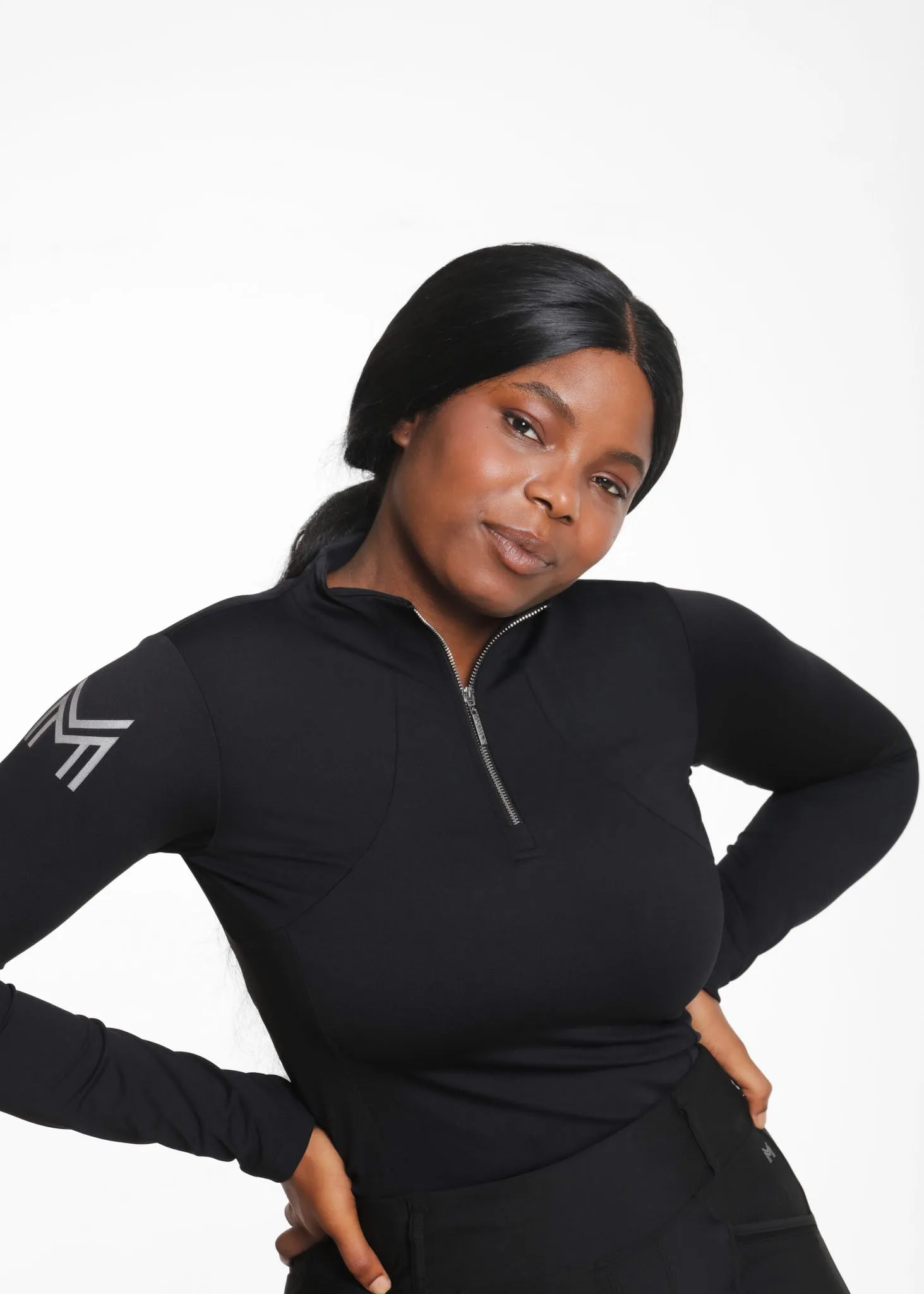 Long Sleeve Base Layer (Black/Silver)