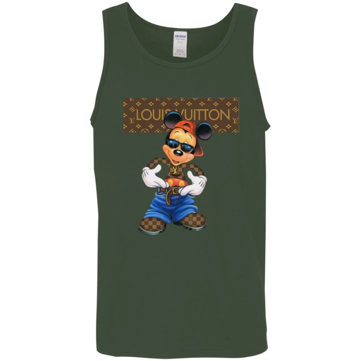 Louis Vuitton Mickey Mouse Cartoon T-shirt Men Cotton Tank