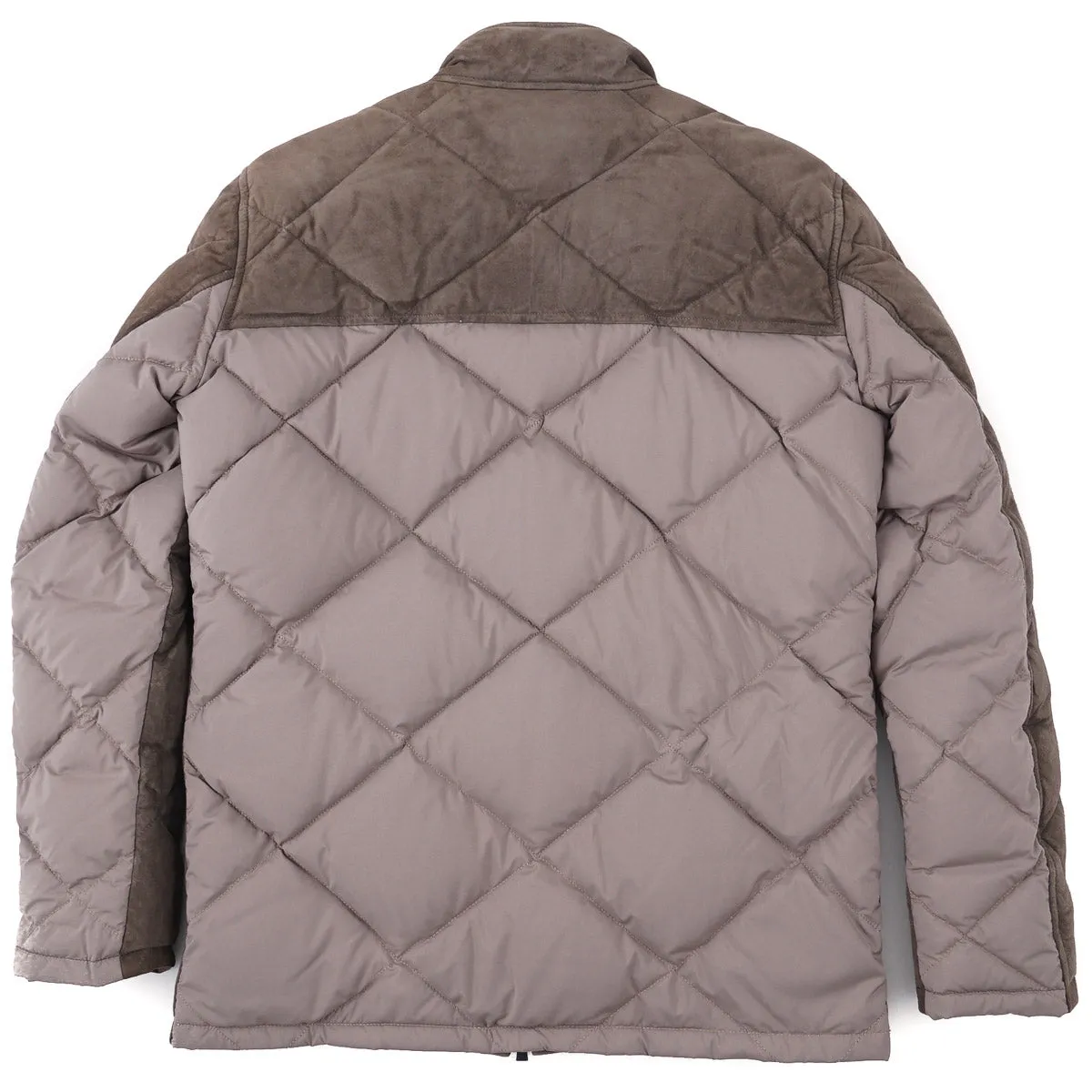 Manto Down-Filled Quilted Suede Jacket