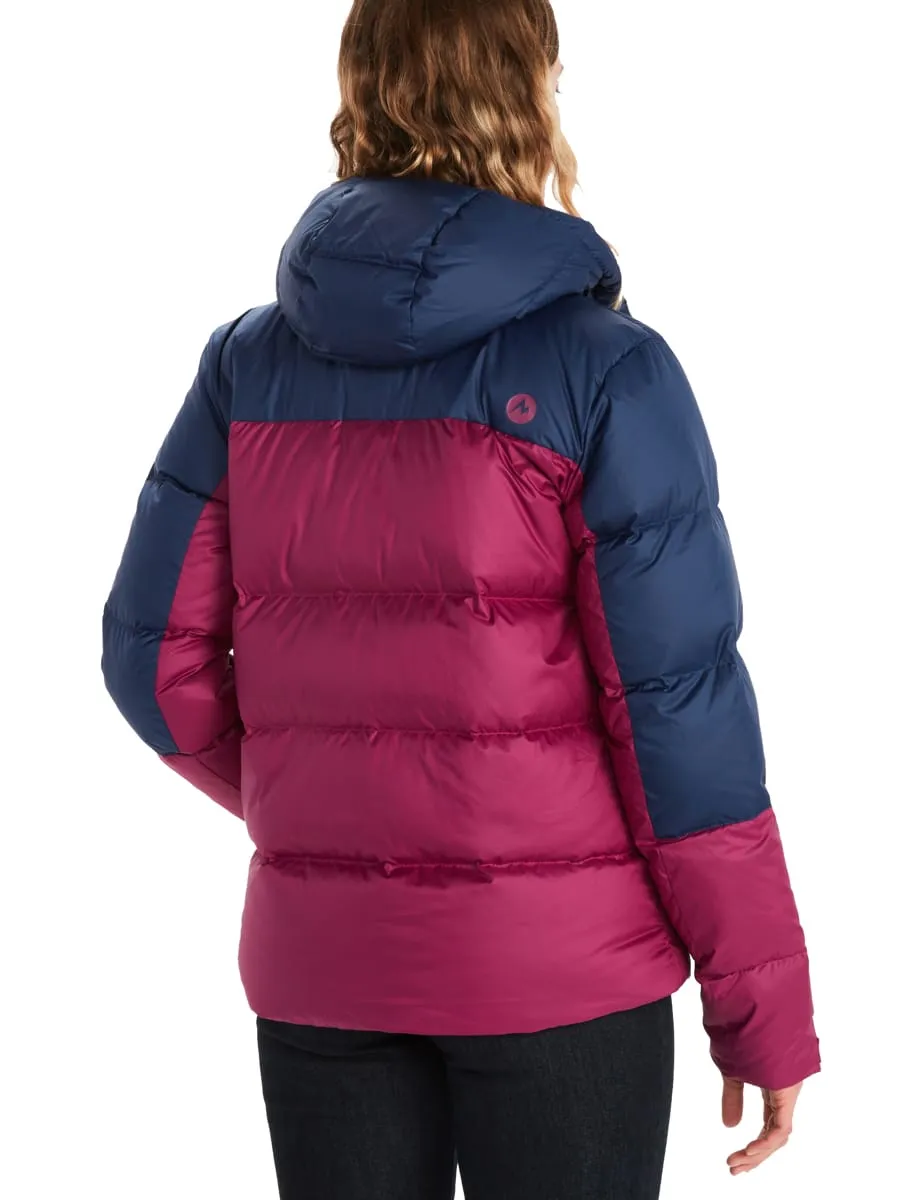 Marmot Women&#x27;s Guides Down Hoody Wild Rose/Arctic Navy | Buy Marmot Women&#x27;s Guides Down Hoody Wild Rose/Arctic Navy here | Outnorth