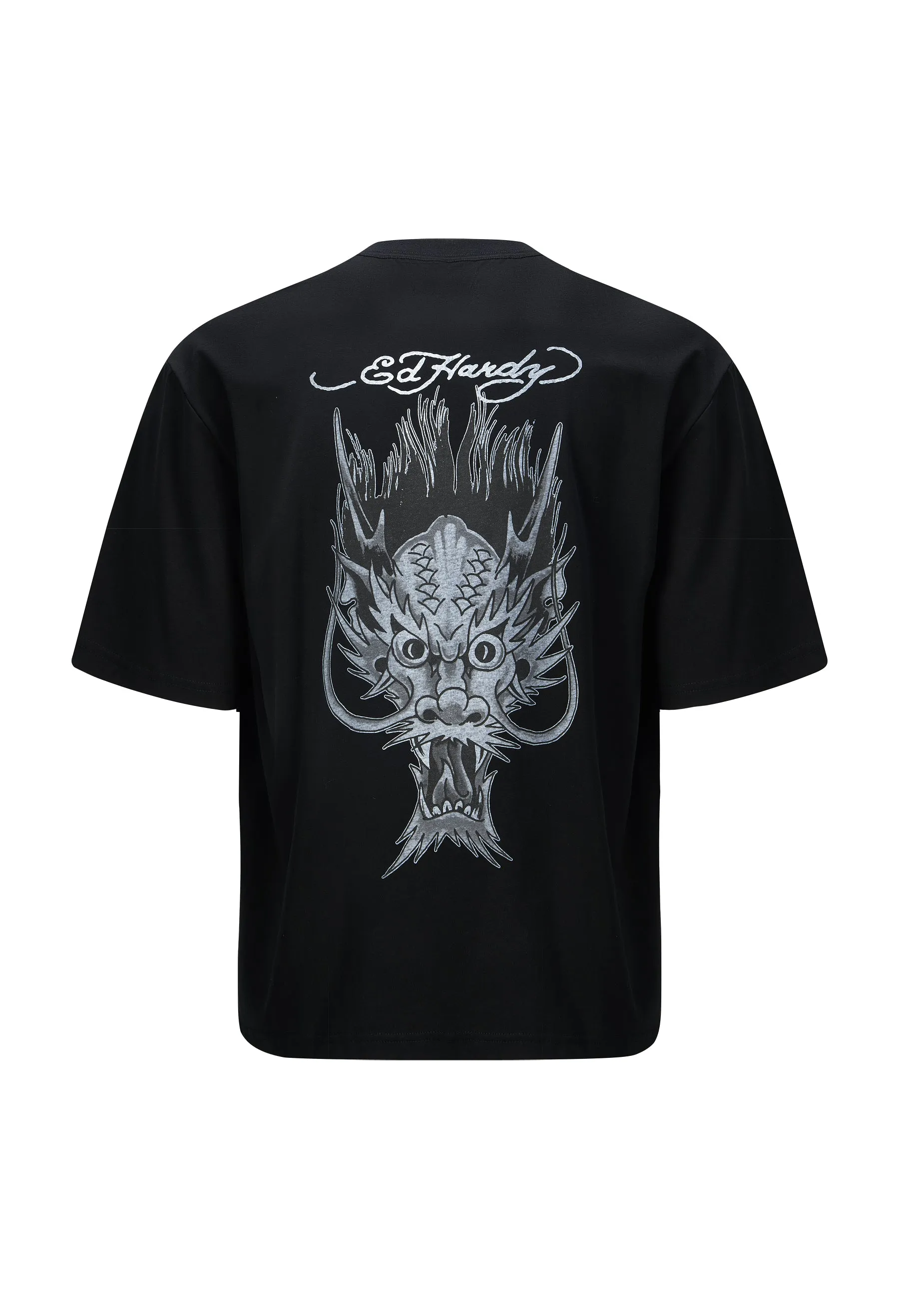 Mens Dragons-Back Tonal T-Shirt - Black