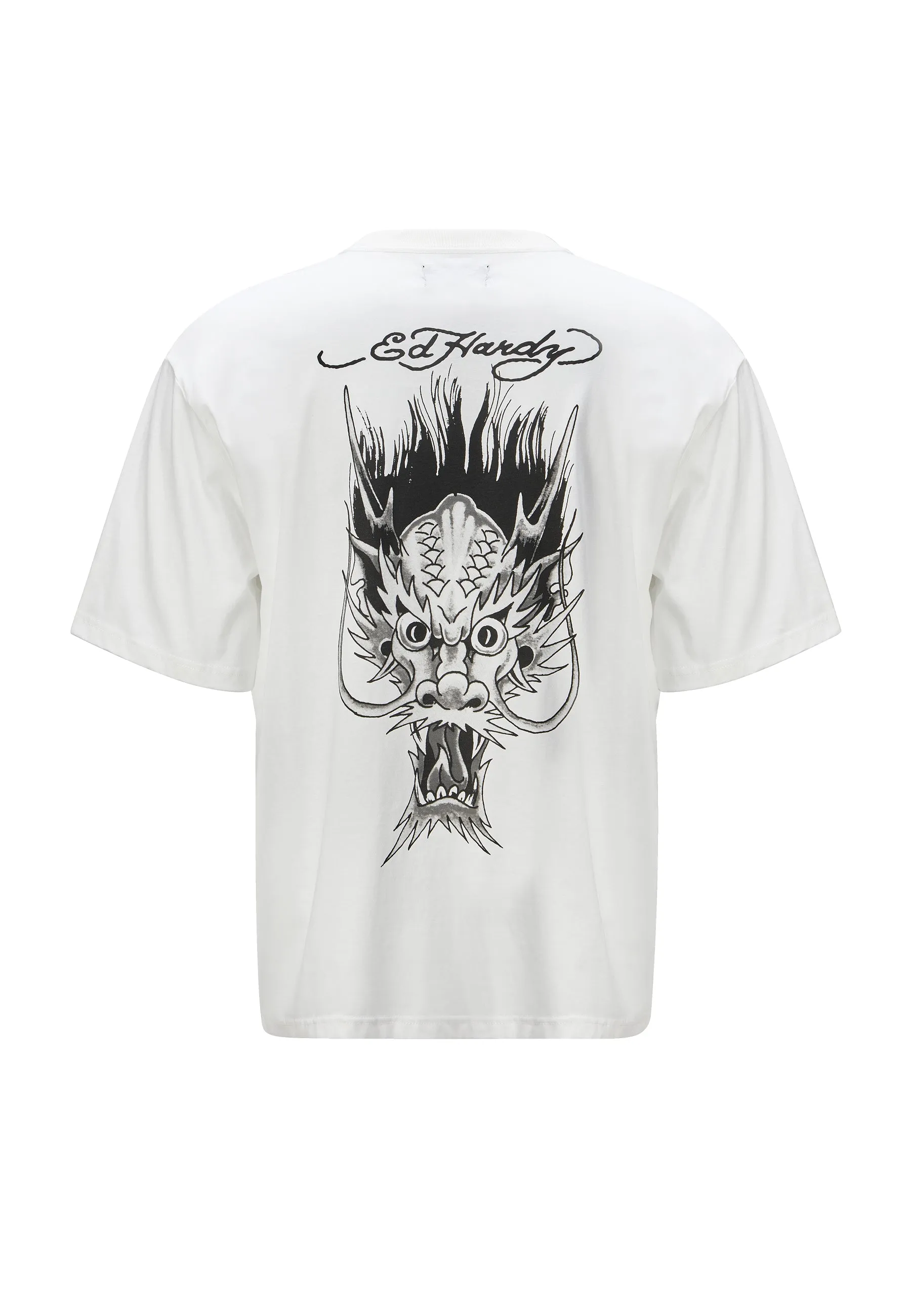 Mens Dragons-Back Tonal T-Shirt - White