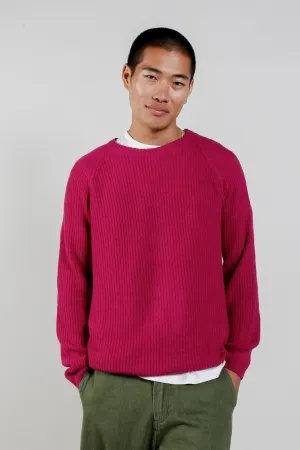 Men's Giovanni Wool Blend Jumper Fuschia