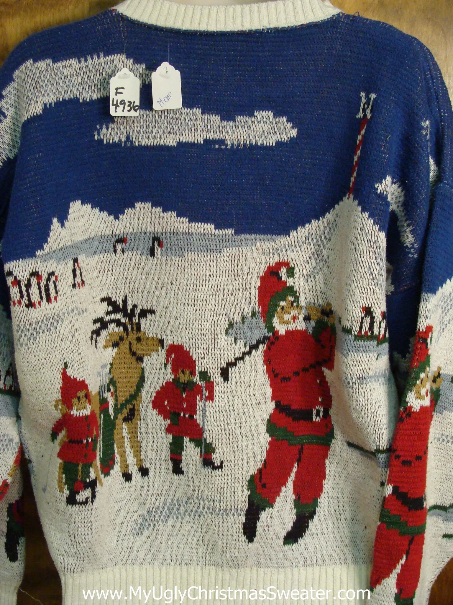 Mens Golfing Santa Ugly Christmas Sweater