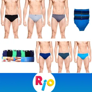 Mens Rio 7 Pairs Sexy Hipster Brief Cotton Underwear Jocks Black Briefs