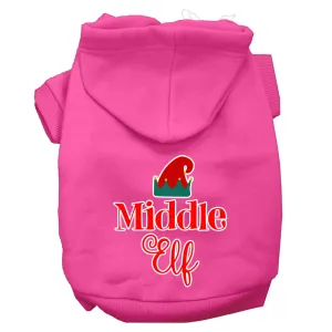 Middle Elf Screen Print Dog Hoodie Bright Pink L