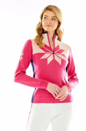 M.Miller Neige Snowflake Extra Fine Half Zip Fuchsia ON SALE