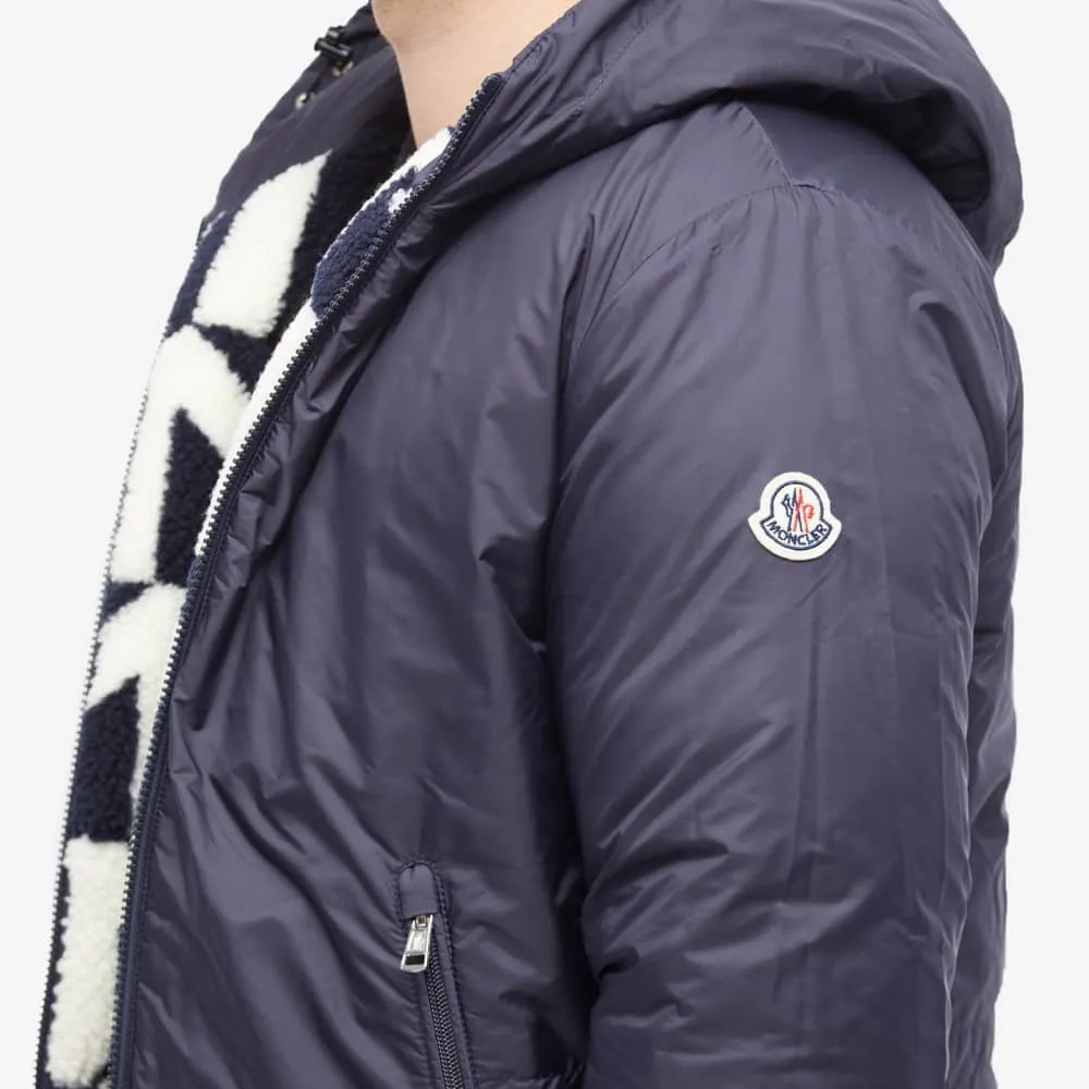 Moncler Mondego Padded Shearling Coat, Black