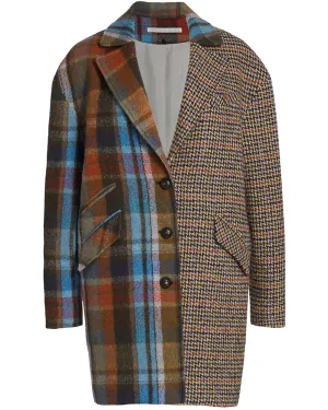 Multi Check Houndstooth India Dickey Coat