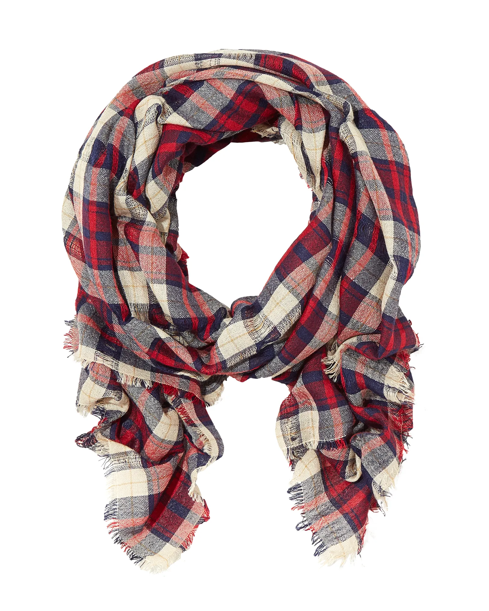 Nati Wool-Blend Winter Scarf | Red / White