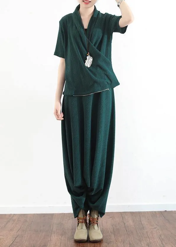 New original design green Tencel irregular head suit two-piece suit hanger pants