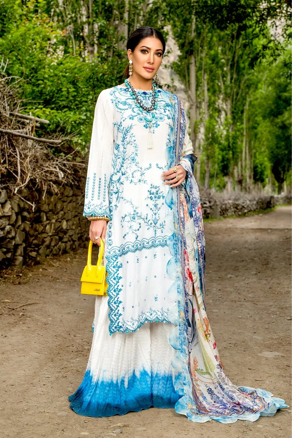 Nisa Hussain Luxury Lawn Collection '21 – NHL09-PORCELAIN