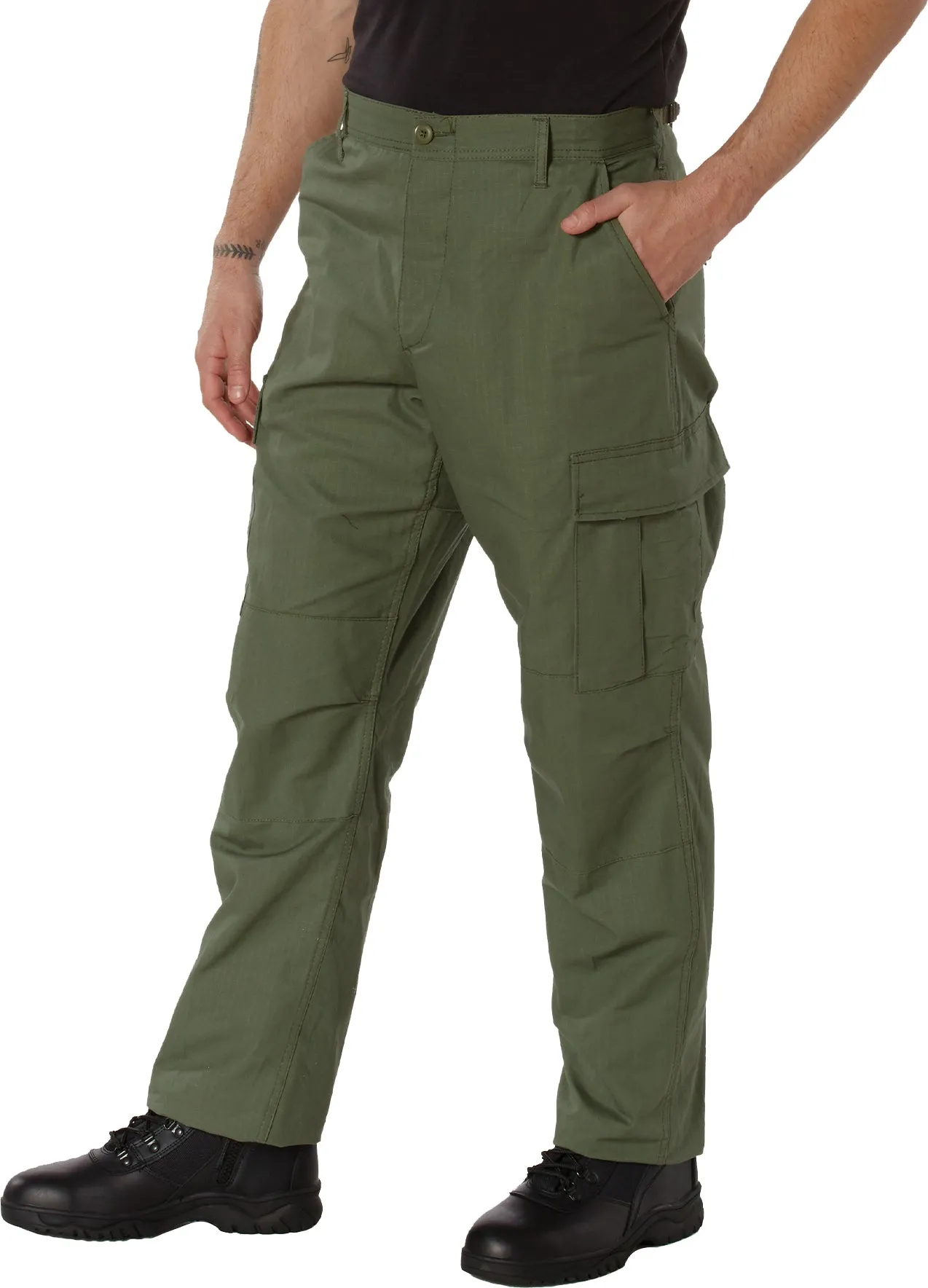 Olive Drab - Military BDU Pants - 100% Cotton Lightweight Ripstop Summer Weight