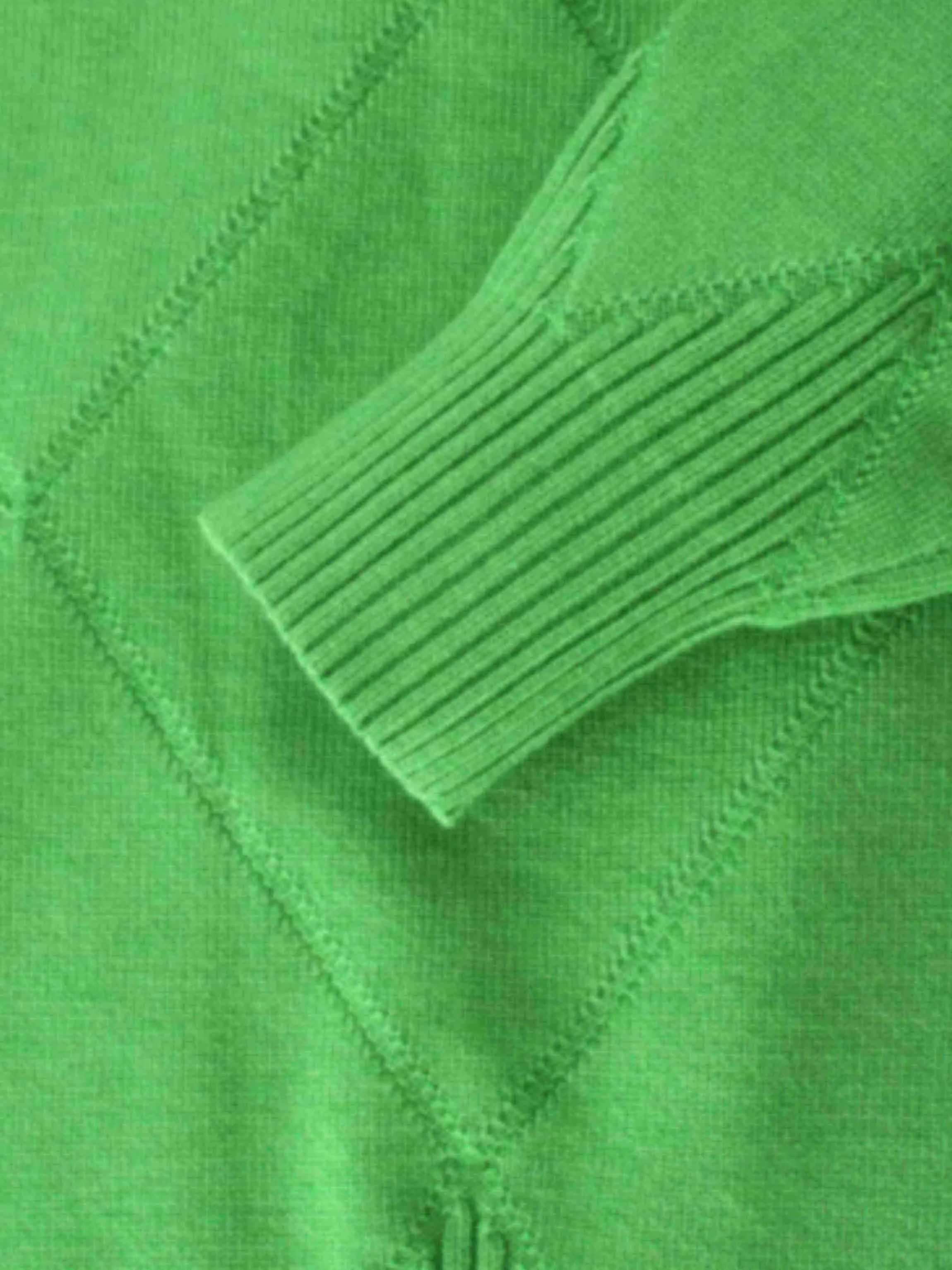 Oversized Diamond Detail Sweater-Kelley Green