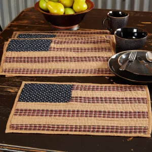 Patriotic Patch Quilted Flag Placemat - Set of 6