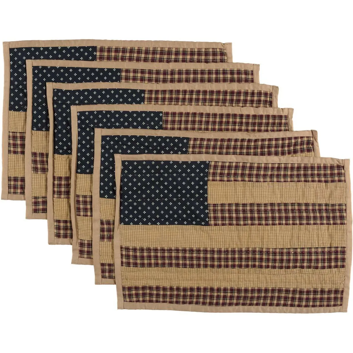 Patriotic Patch Quilted Flag Placemat - Set of 6