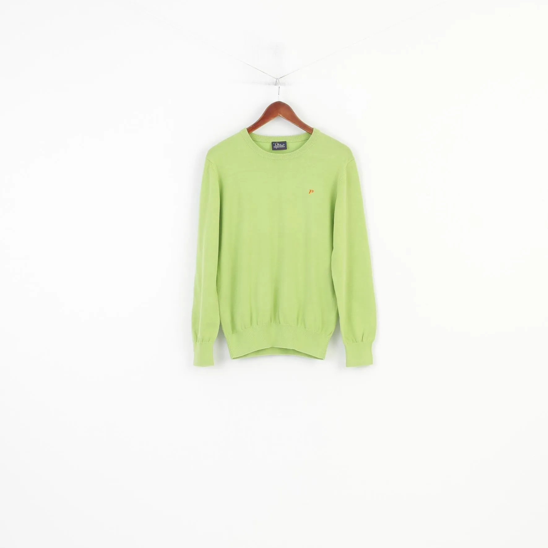 Peak Performance Men M Jumper Green Cotton Crew Neck Sweater Logo Nature Vintage Top