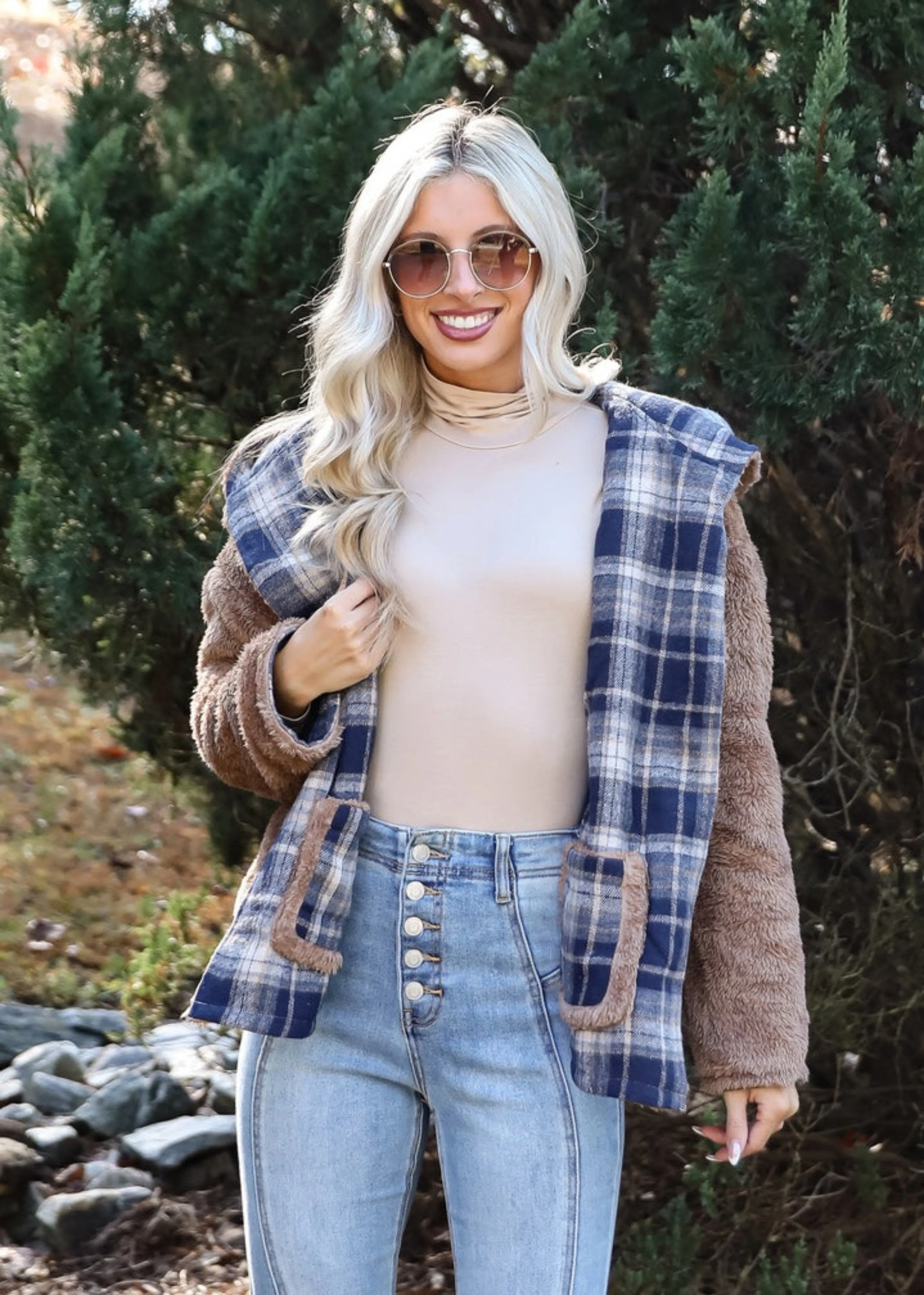 Perfected Comfort Reversible Sherpa Plaid Jacket - DOORBUSTER